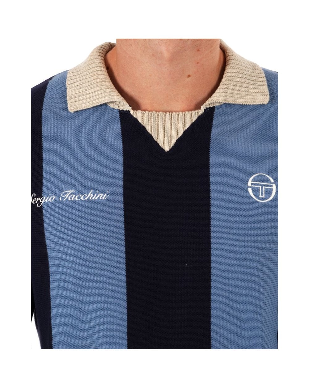 Sergio Tacchini Kragenstrick Blau / Marineblau