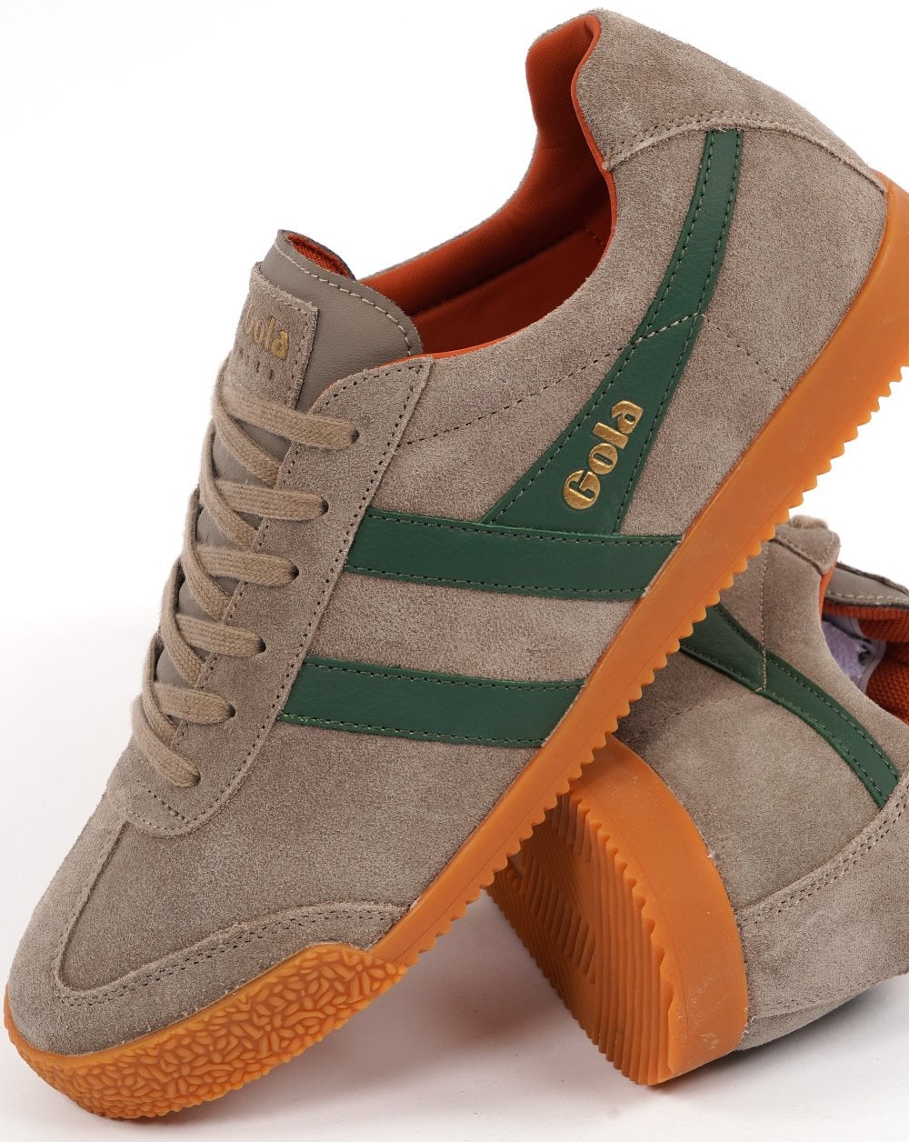 Gola Harrier Wildleder-Sneaker Rhino/Evergreen/Orange
