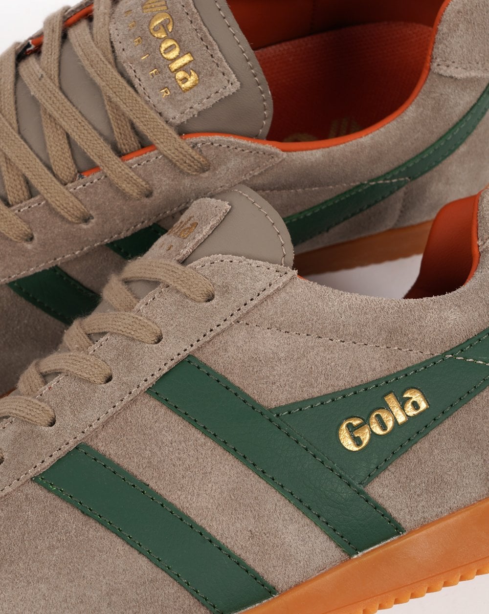 Gola Harrier Wildleder-Sneaker Rhino/Evergreen/Orange