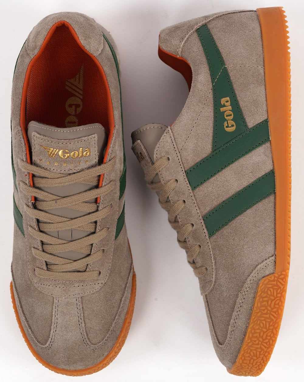 Gola Harrier Wildleder-Sneaker Rhino/Evergreen/Orange