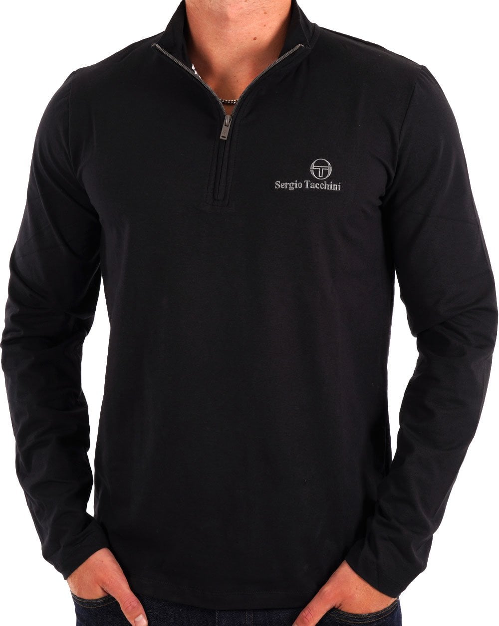 Sergio Tacchini 1/4 Zip Top Schwarz