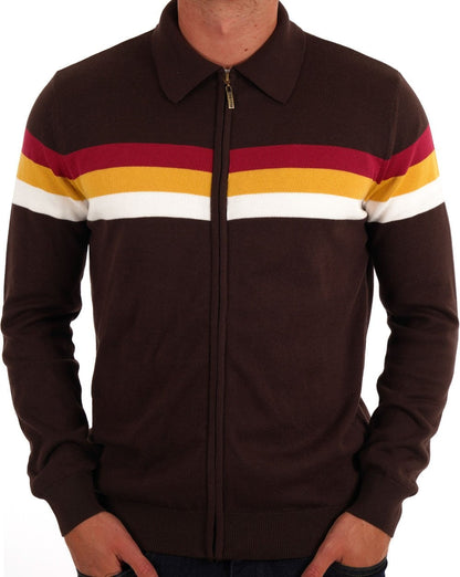 Icons Gallagher Zip Thru Knit Schokolade