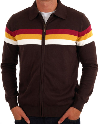 Icons Gallagher Zip Thru Knit Schokolade