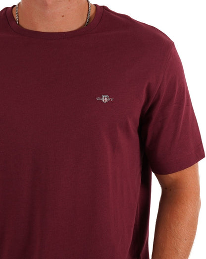 Gant Shield Crew T-Shirt Weinrot