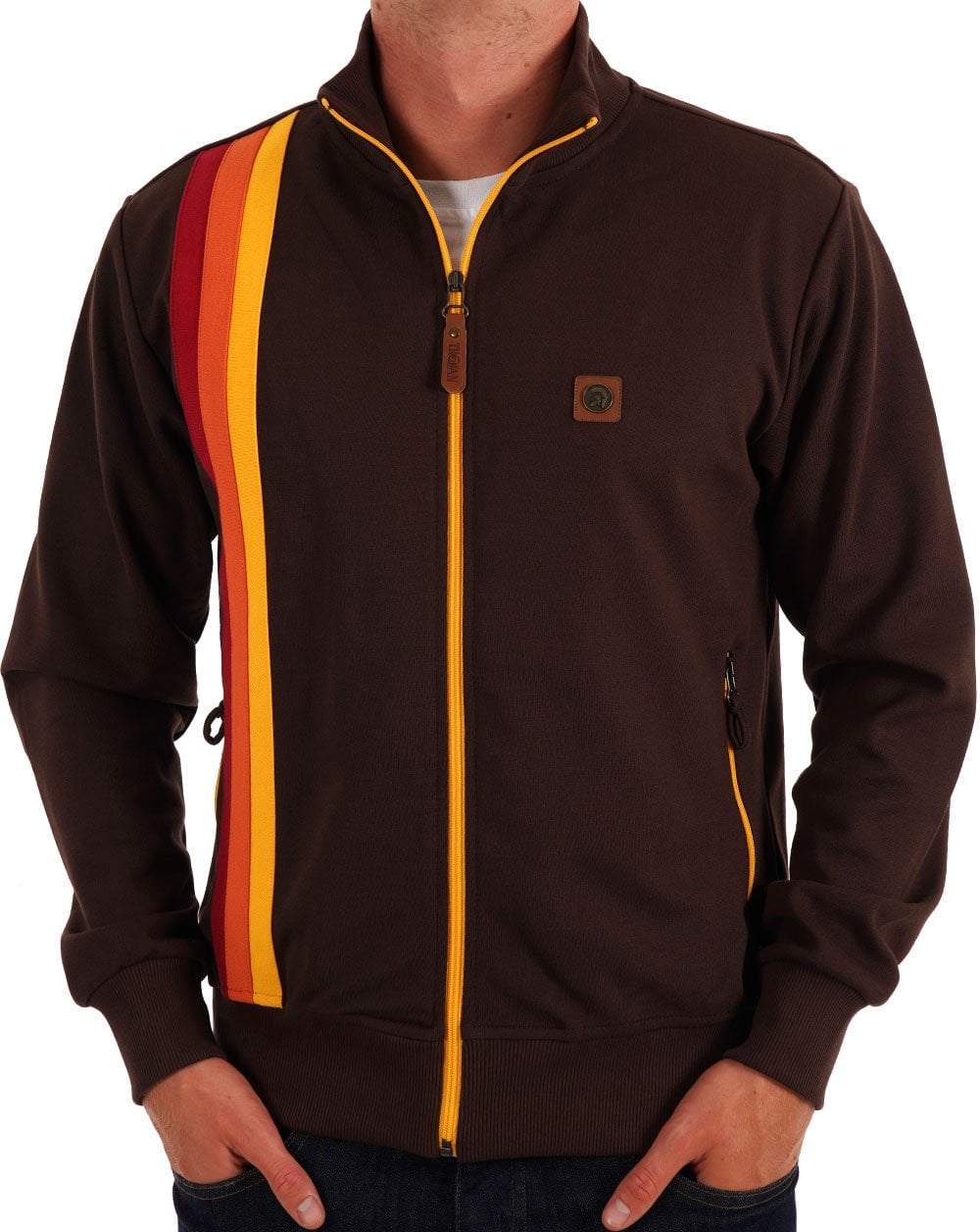Trojan Gallagher Racing Stripe Trainingsoberteil in Schokoladenbraun