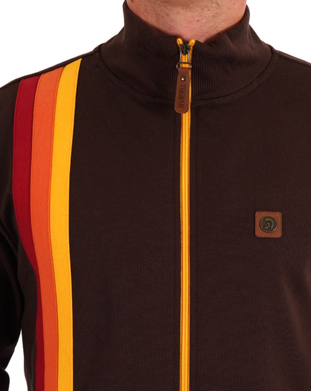 Trojan Gallagher Racing Stripe Trainingsoberteil in Schokoladenbraun