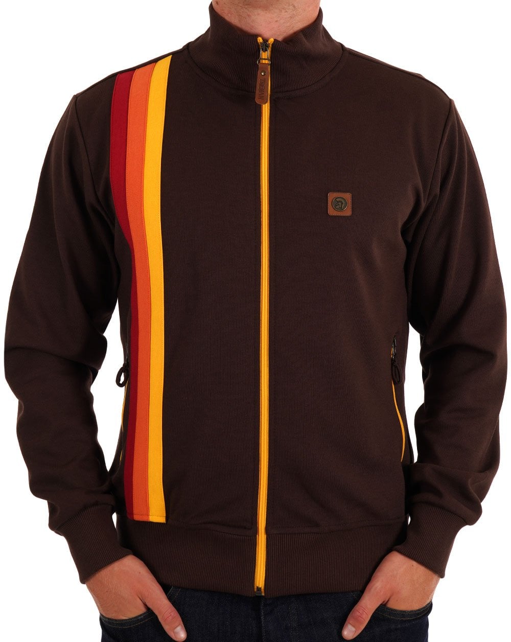Trojan Gallagher Racing Stripe Trainingsoberteil in Schokoladenbraun