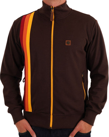 Trojan Gallagher Racing Stripe Trainingsoberteil in Schokoladenbraun