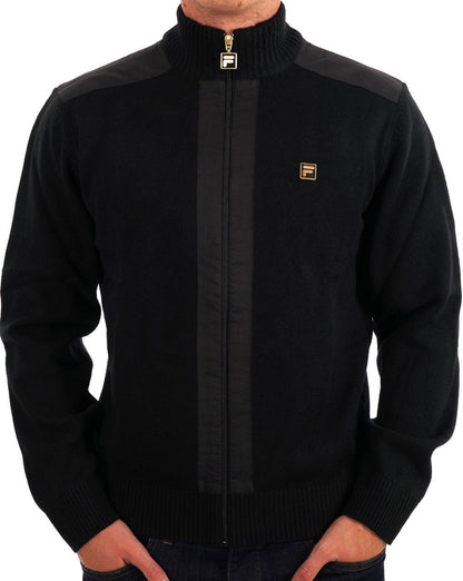 Fila Gold Zip Through Strick Schwarz