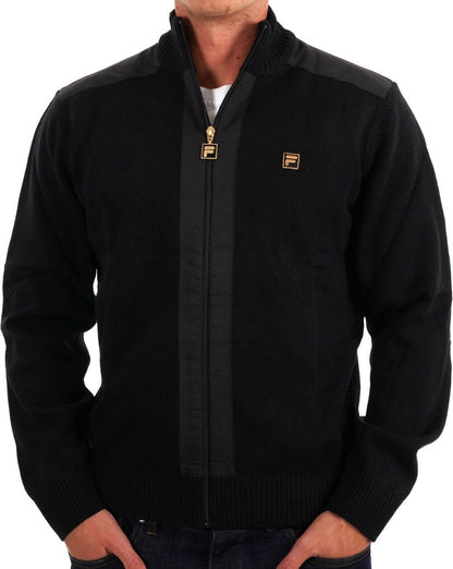 Fila Gold Zip Through Strick Schwarz