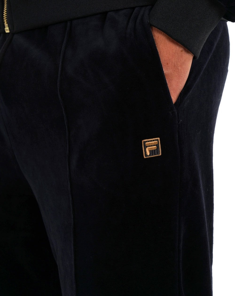 Fila Gold Bell Velours-Trainingshose in Schwarz