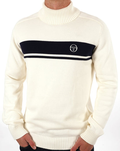 Sergio Tacchini Masters Rollkragenstrick Ecru Navy
