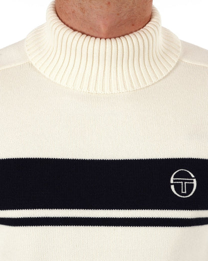 Sergio Tacchini Masters Rollkragenstrick Ecru Navy