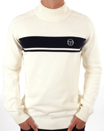 Sergio Tacchini Masters Rollkragenstrick Ecru Navy
