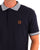 Trojan Mini Gingham Trim Polo Navy