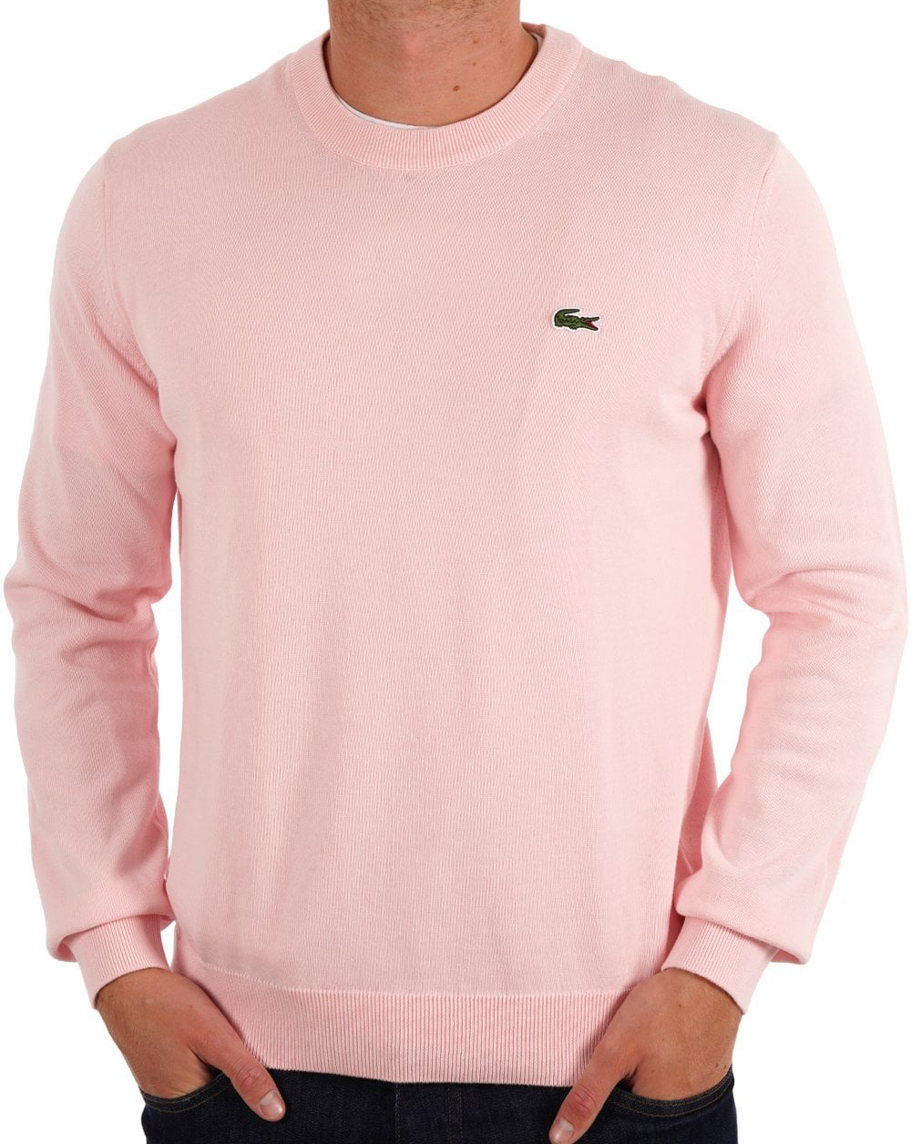 Lacoste – Strickpullover mit Rundhalsausschnitt, Zartrosa