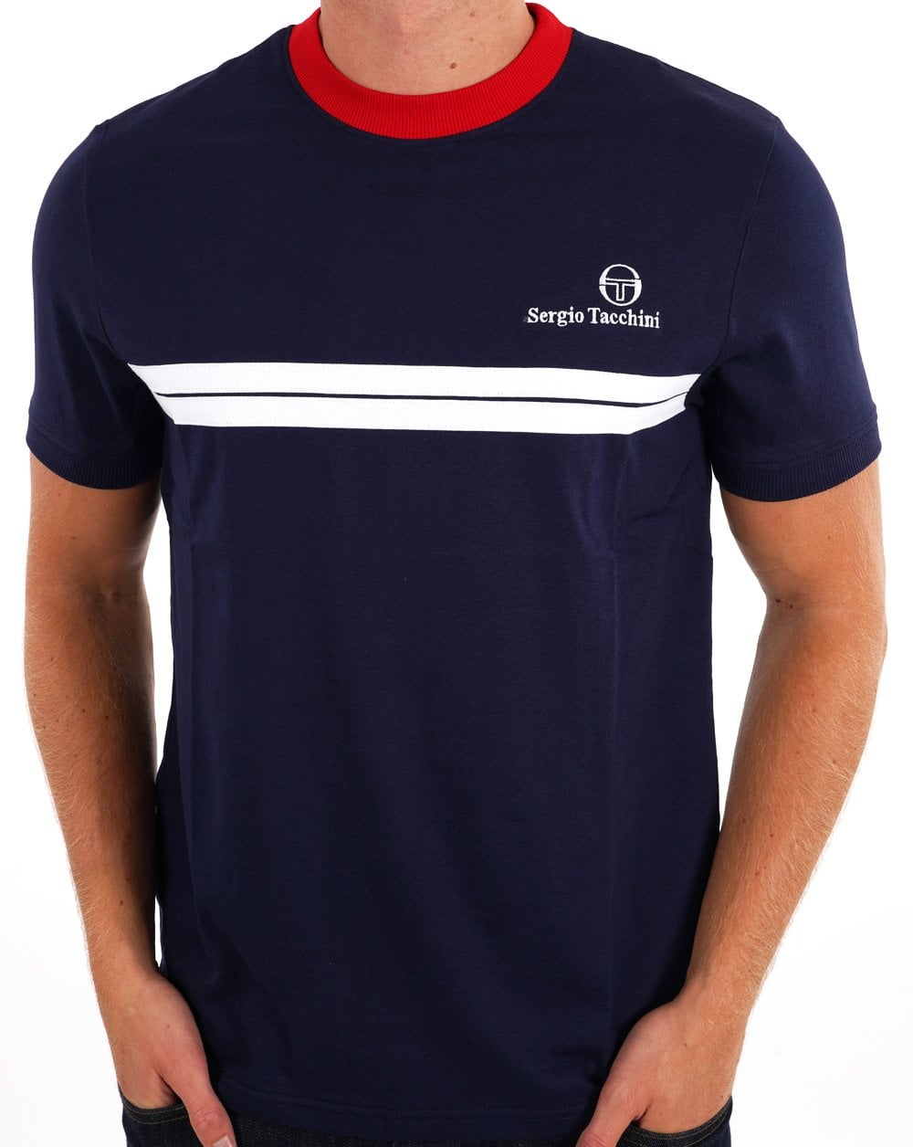 Sergio Tacchini Neues Supermac T-Shirt Marineblau