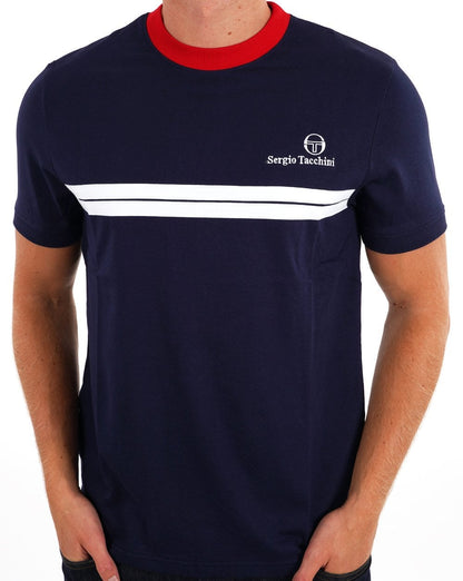 Sergio Tacchini Neues Supermac T-Shirt Marineblau