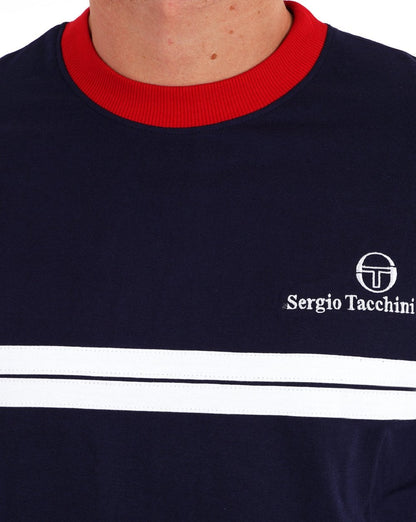 Sergio Tacchini Neues Supermac T-Shirt Marineblau