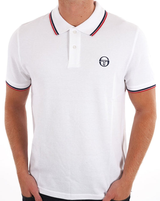 Sergio Tacchini Poloshirt mit Streifen in Weiß