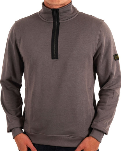 Barbour International Outline Trichterhals-Sweatshirt Pflaumengrau