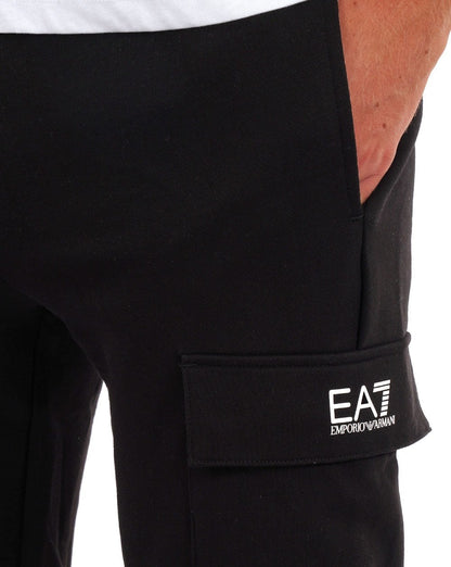 EA7 Logo Cargo Trainingshose Schwarz/Weiß