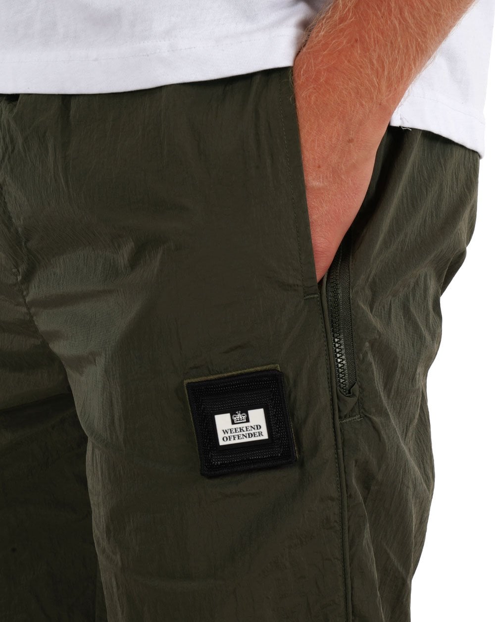 Weekend Offender Keller Parachute Hose Khaki Grün