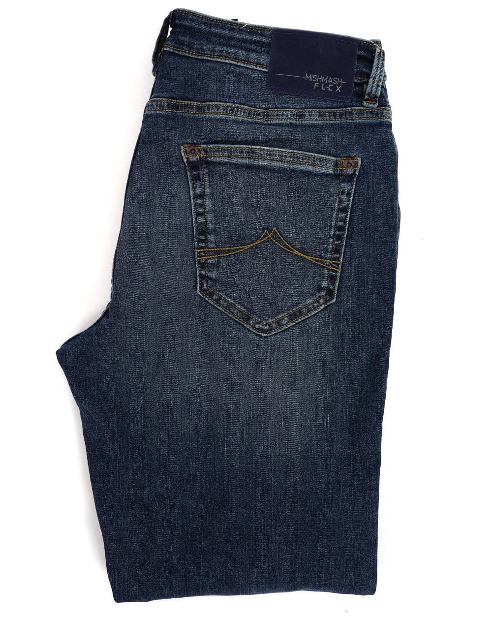 Mish Mash – Tapered Flex Jeans in Mittelblau