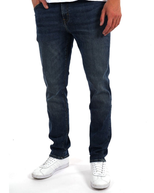 Mish Mash – Tapered Flex Jeans in Mittelblau