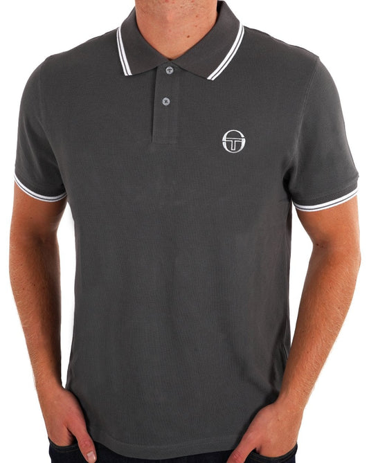 Sergio Tacchini Poloshirt mit Streifen in Dunkelgrau
