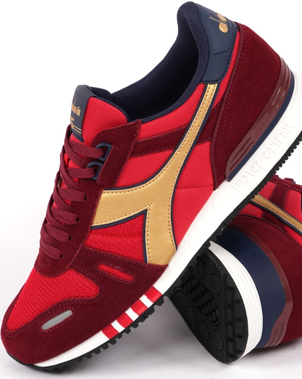 Diadora Titan Seb Trainer Rot Marine Gold