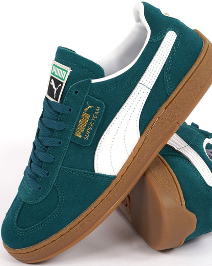 Puma Super Team Suede Sneakers Grün Weiß