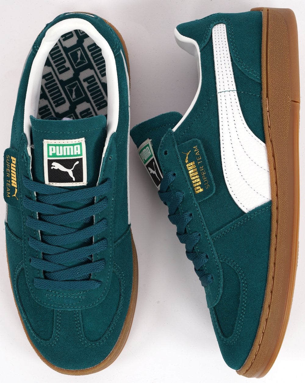 Puma Super Team Suede Sneakers Grün Weiß