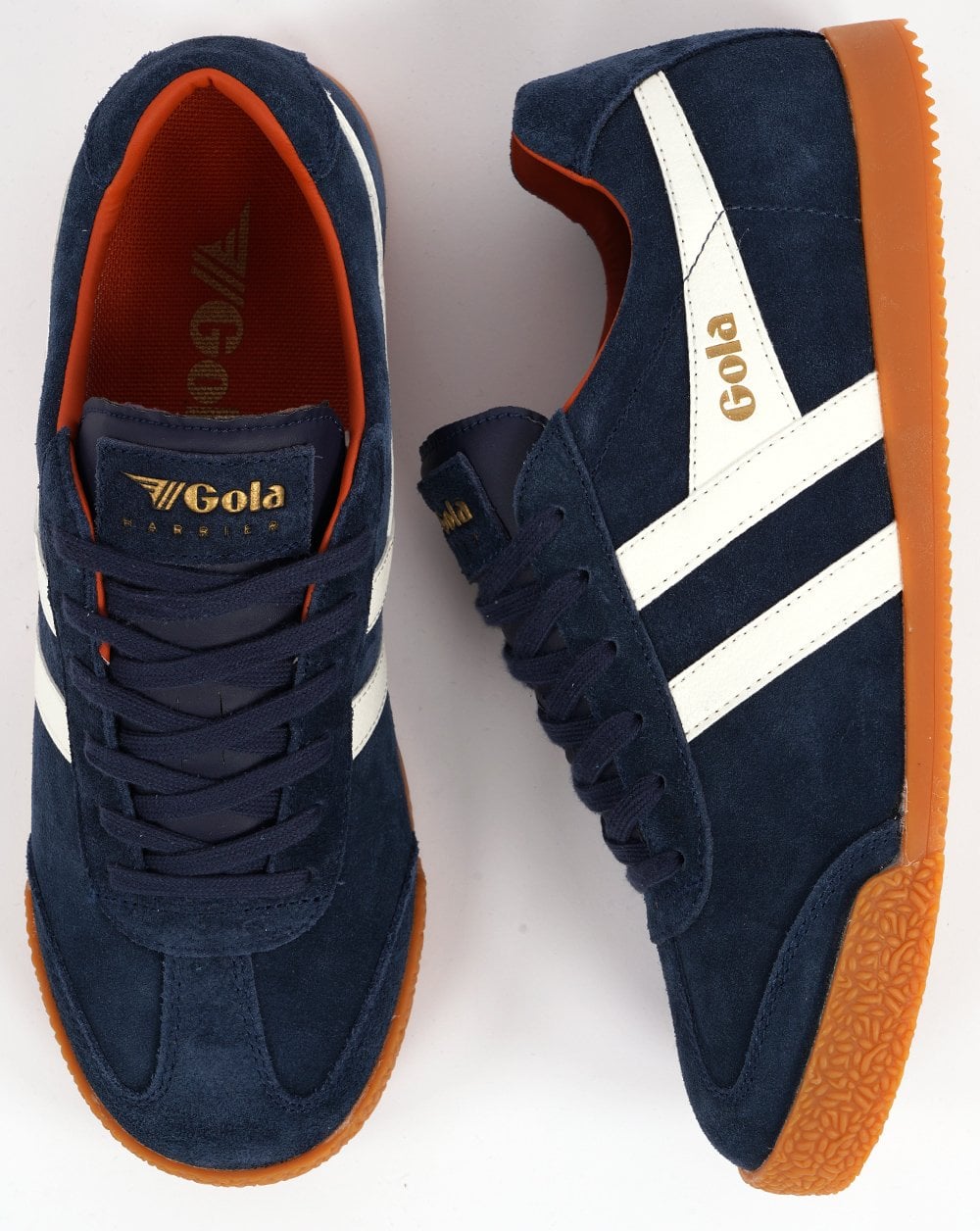 Gola Harrier Wildleder-Sneaker Marineblau/Off-White/Orange