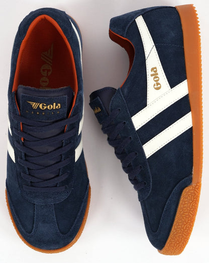 Gola Harrier Wildleder-Sneaker Marineblau/Off-White/Orange