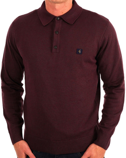 Gabicci Vintage Francesco LS Strickpolo Berry