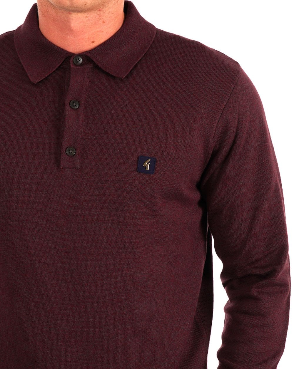 Gabicci Vintage Francesco LS Strickpolo Berry