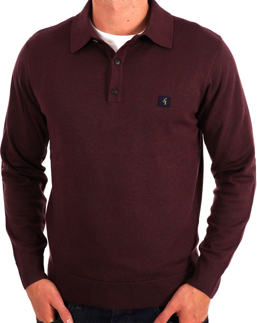 Gabicci Vintage Francesco LS Strickpolo Berry