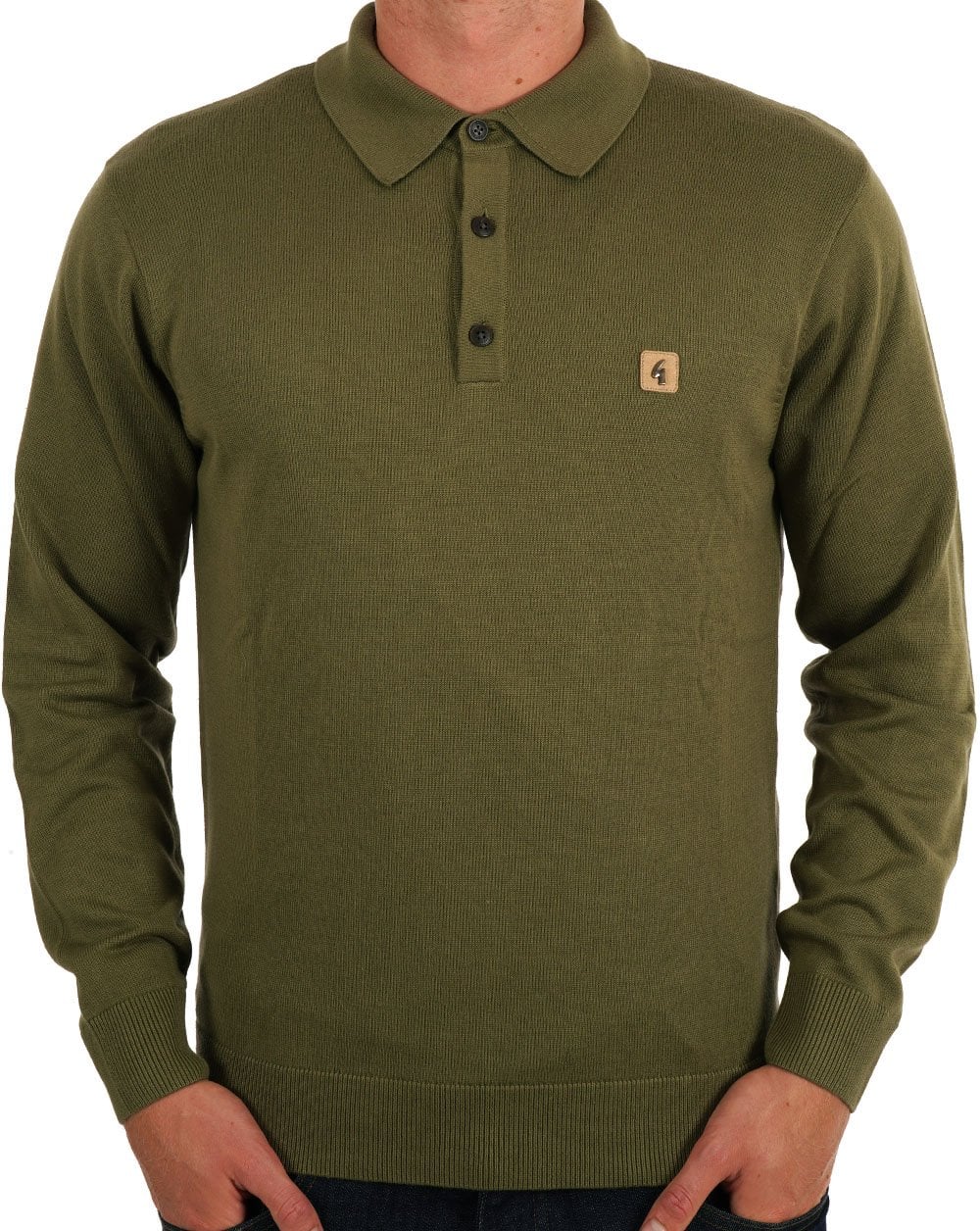 Gabicci Vintage Francesco LS Knitted Polo Spruce Green