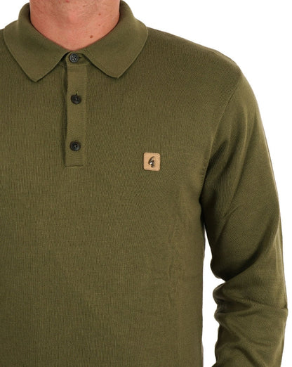 Gabicci Vintage Francesco LS Strickpolo Fichtengrün