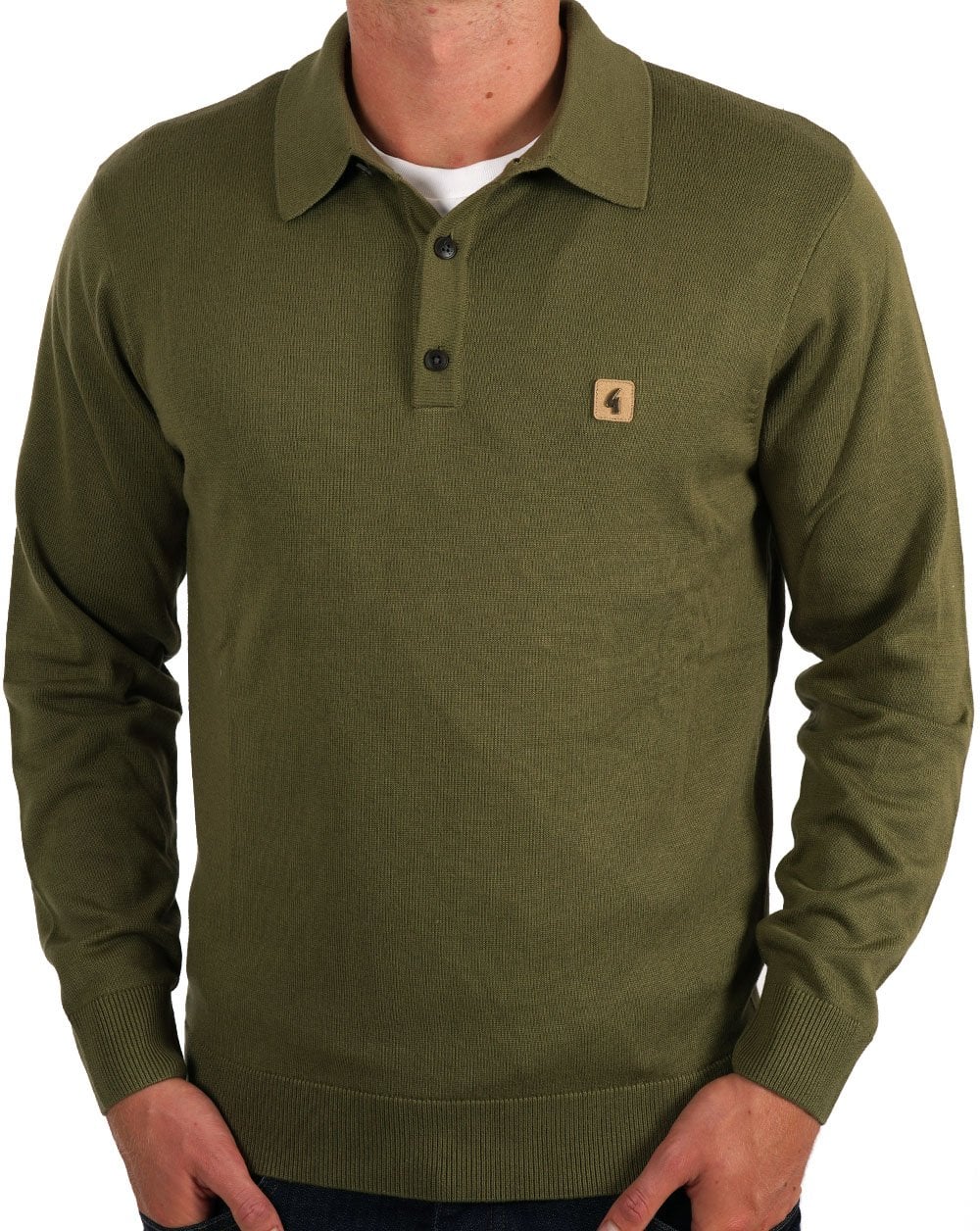Gabicci Vintage Francesco LS Knitted Polo Spruce Green