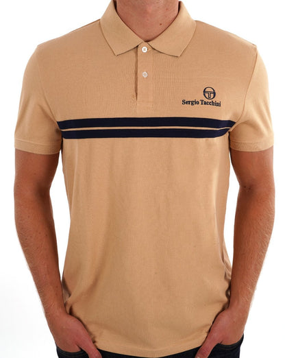 Sergio Tacchini Twin Stripe Poloshirt Latte
