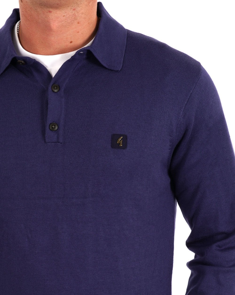 Gabicci Vintage Francesco LS Strickpolo Storm Blue