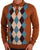 Gabicci Vintage Pablo Diamond Knit LS Polo Walnut