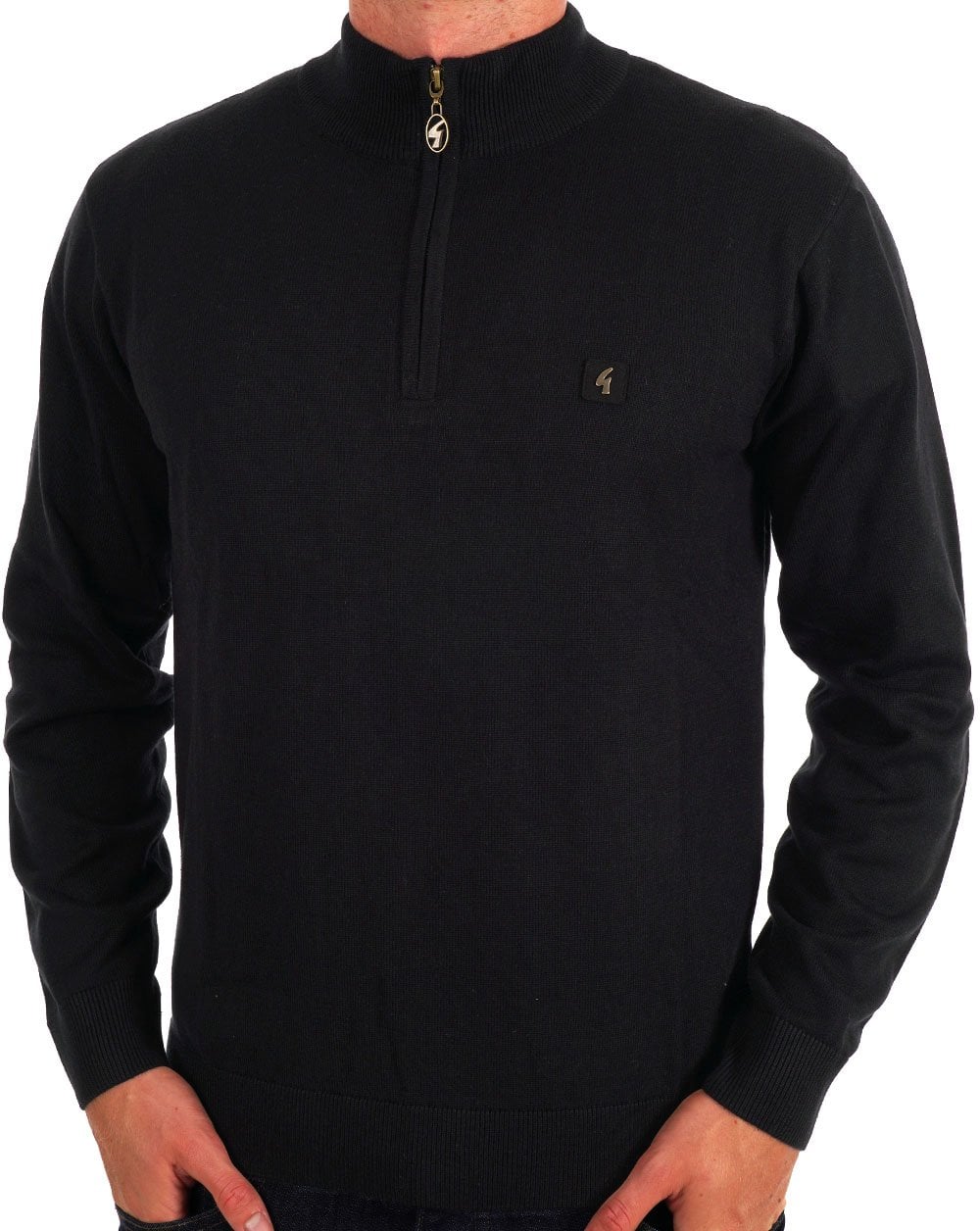 Gabicci Vintage Naxton Pullover mit 1/4-Reißverschluss, Schwarz
