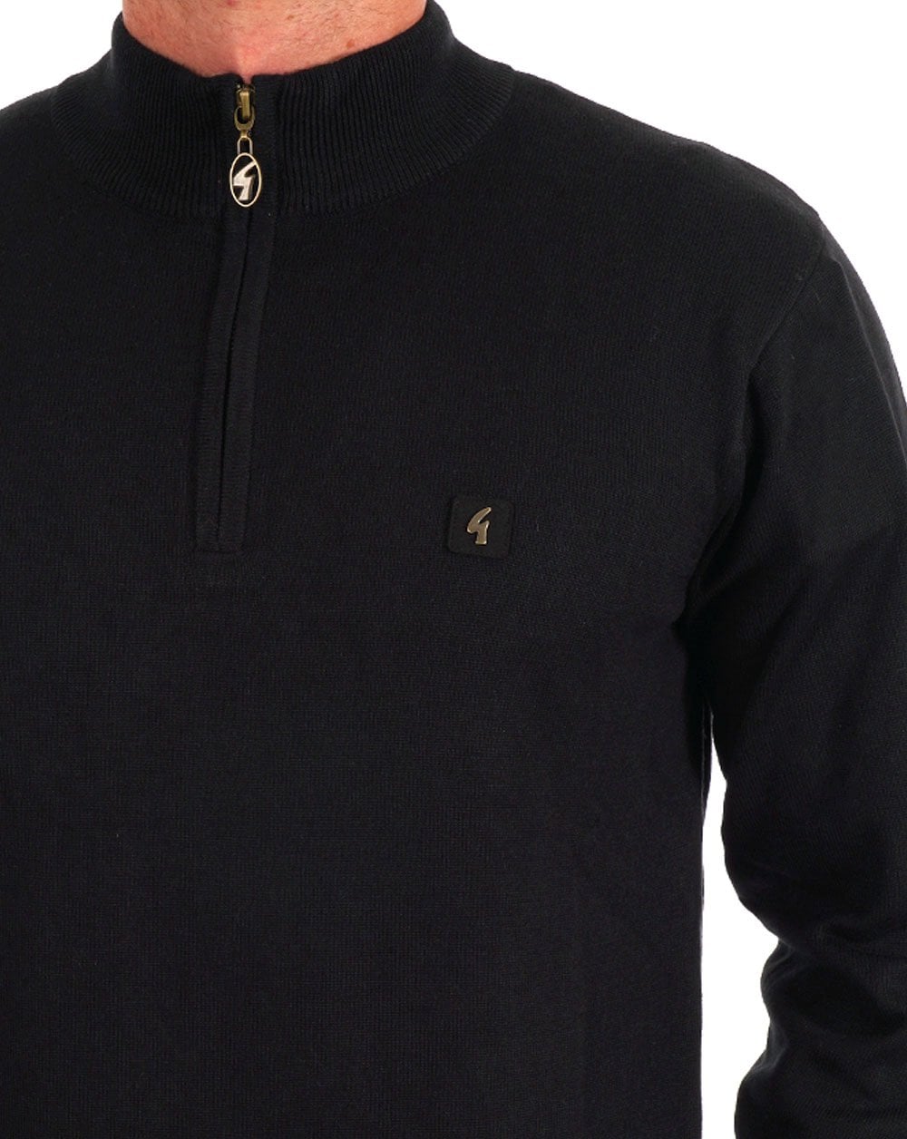 Gabicci Vintage Naxton Pullover mit 1/4-Reißverschluss, Schwarz