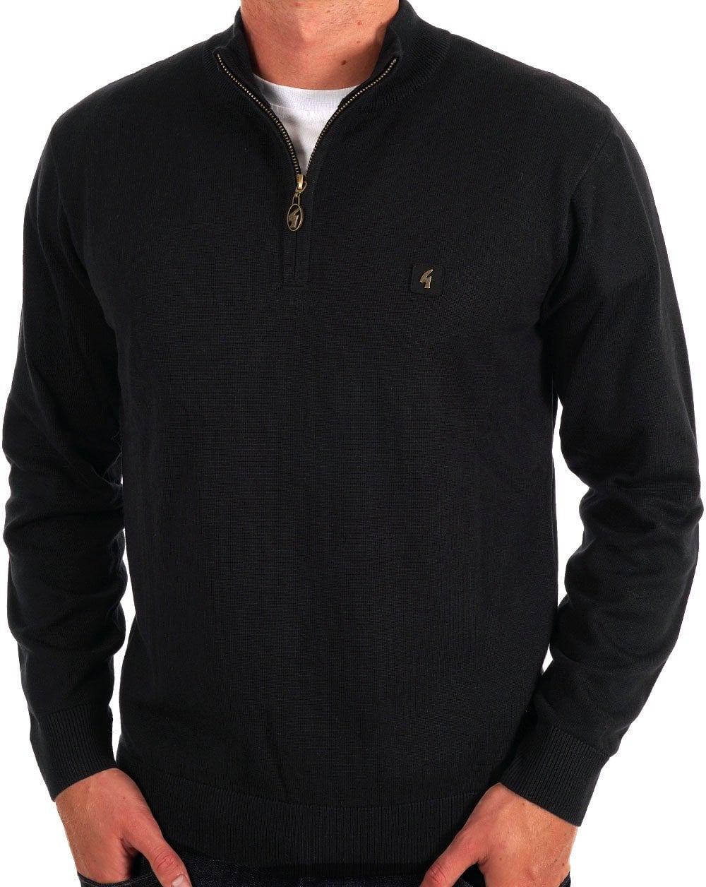 Gabicci Vintage Naxton Pullover mit 1/4-Reißverschluss, Schwarz