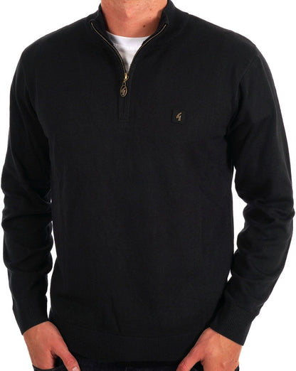Gabicci Vintage Naxton Pullover mit 1/4-Reißverschluss, Schwarz
