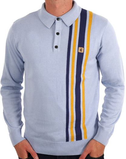Gabicci Vintage Soda LS Strickpolo Sky