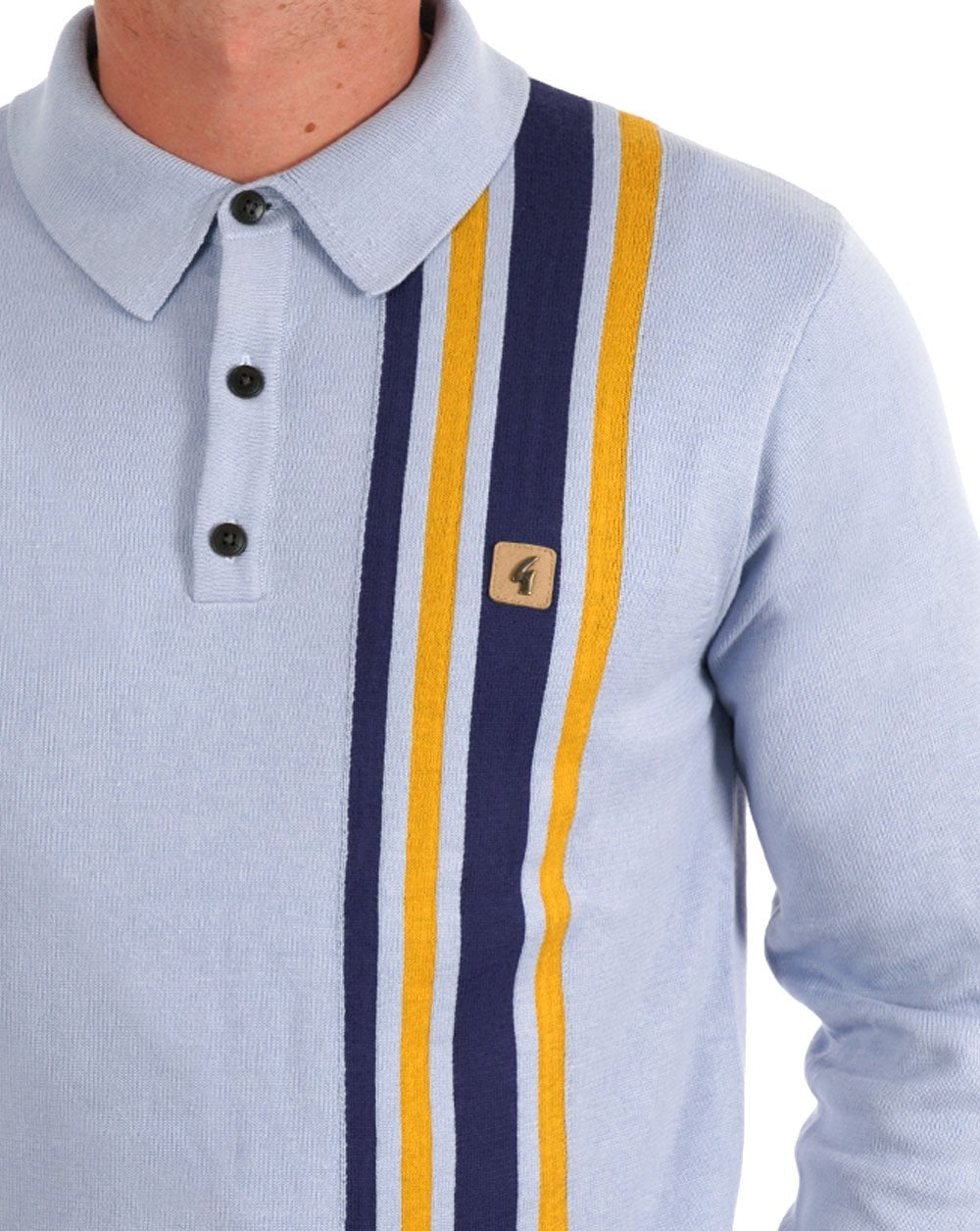 Gabicci Vintage Soda LS Strickpolo Sky